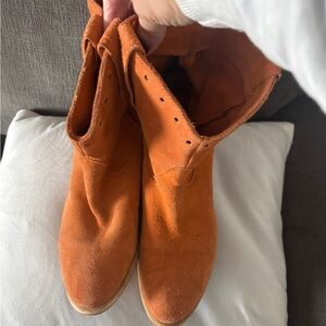 Bronx Orange Suede Ankle Boots